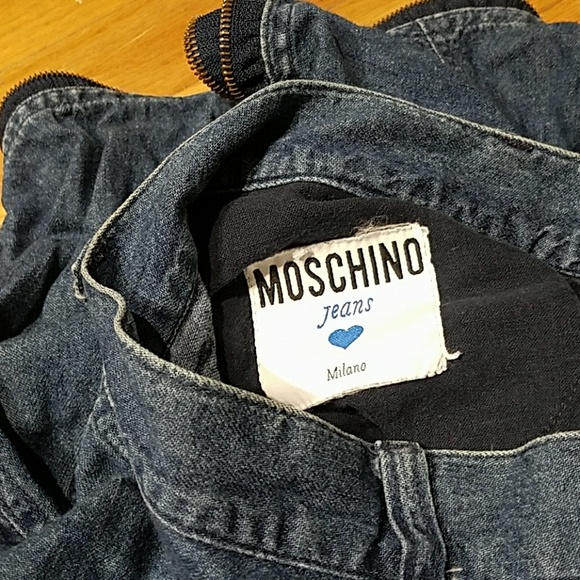 Vintage MOSCHINO Jean Ruffle Zipper Skirt Size 42 - Picture 8 of 8
